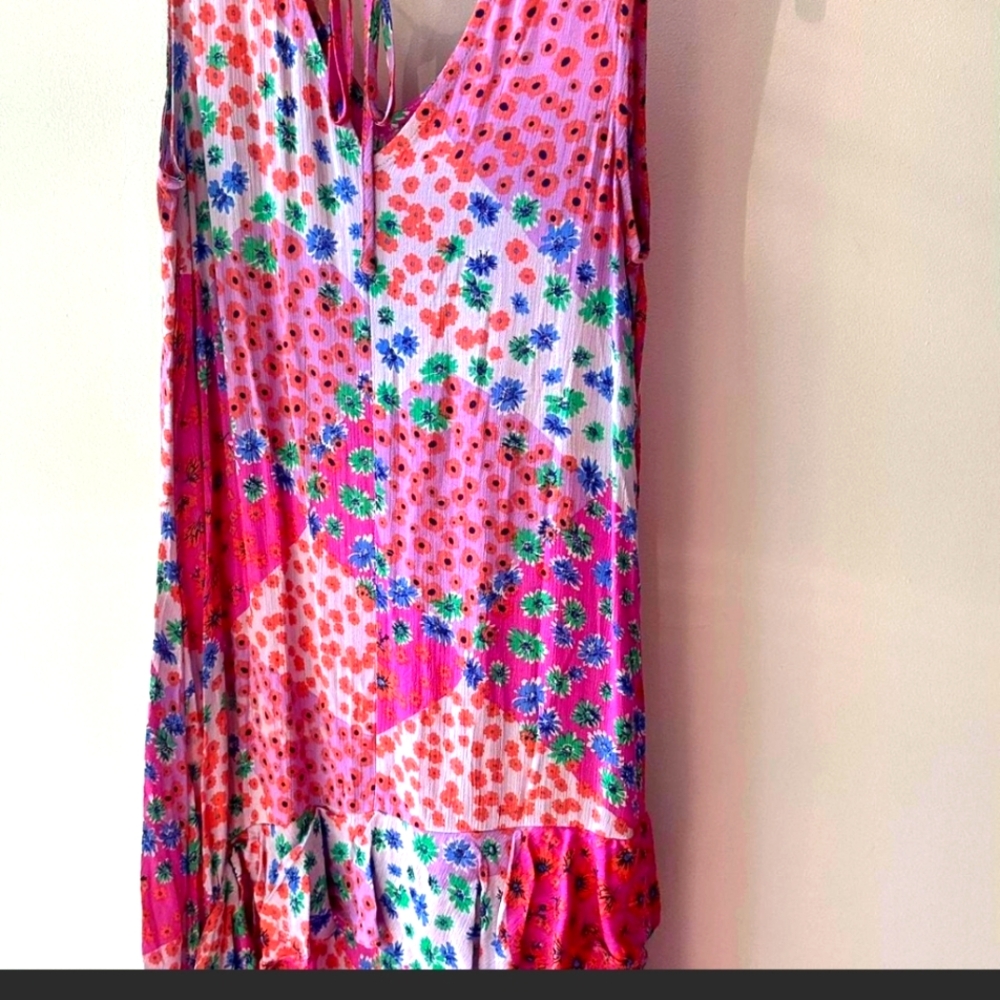 Easel NWTs Pink Printed Color Block Maxi Dress